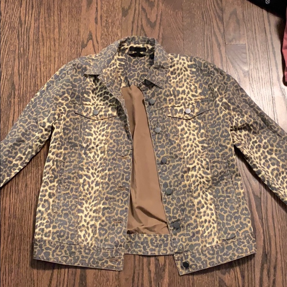 ATM Leopard Print Denim Jacket